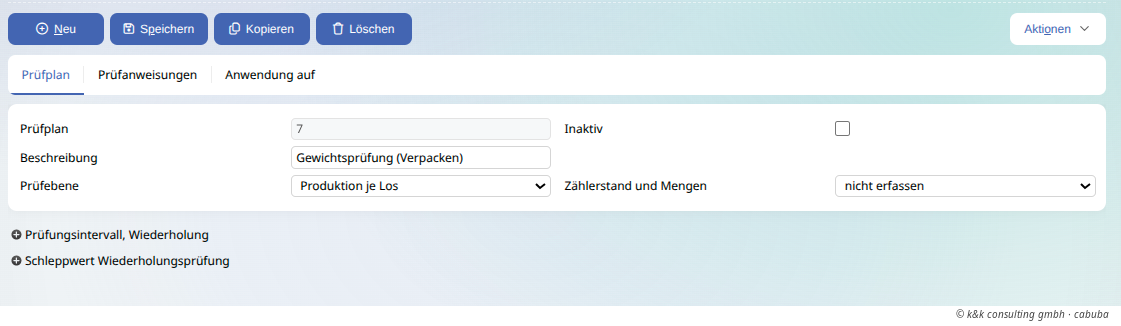 myfactory PPS Prüfplan Werkerselbstprüfung
