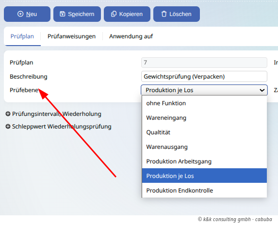 myfactory PPS Qualität Prüfplan Prüfebene